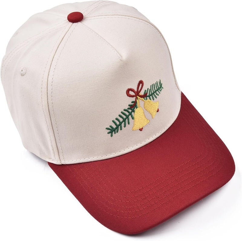Erying Christmas Trucker Hat for Women Men Two Tone Vintage Embroidered Baseball Cap Funny Gift - Image 4